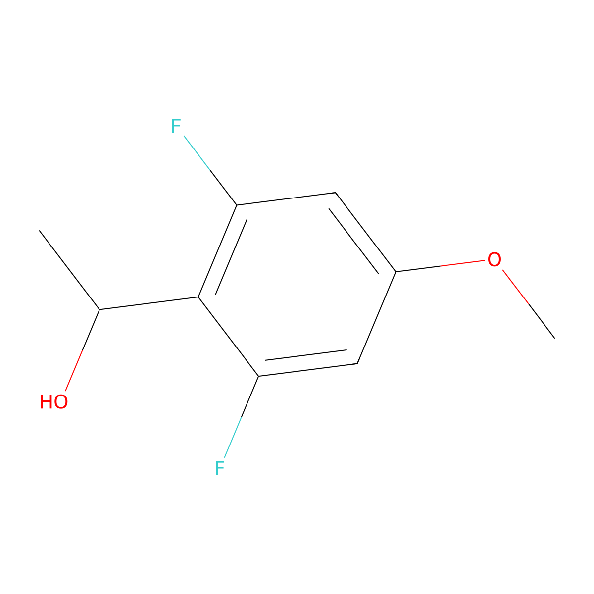 1-(2,6-Difluoro-4-methoxyphenyl)ethanol molecular structure, CAS 1250487-28-5