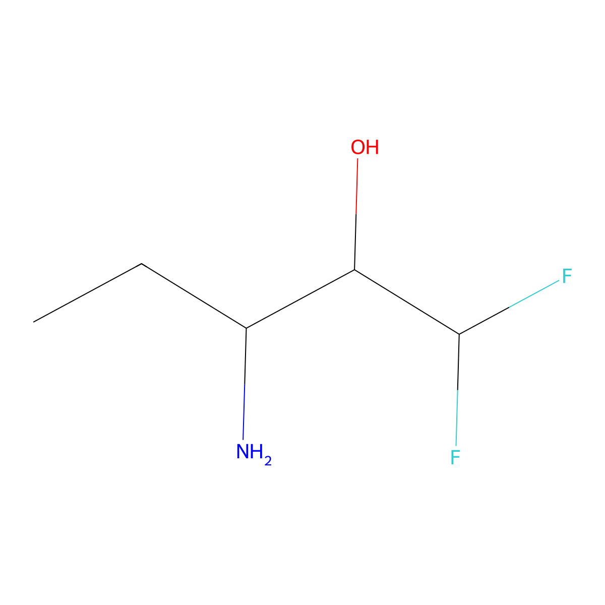 3-Amino-1,1-difluoropentan-2-ol molecular structure, CAS 1250487-55-8