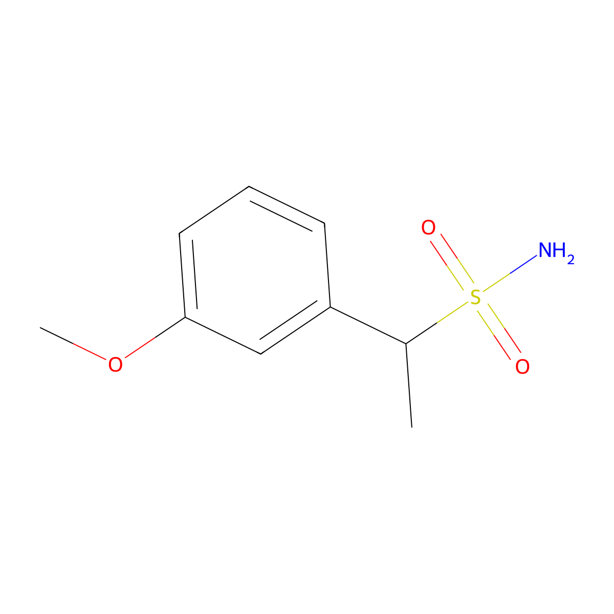 1-(3-Methoxyphenyl)ethane-1-sulfonamide molecular structure, CAS 1250487-60-5
