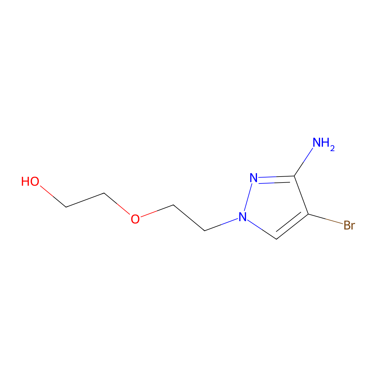 2-(2-(3-Amino-4-bromo-1h-pyrazol-1-yl)ethoxy)ethan-1-ol molecular structure, CAS 1250488-95-9