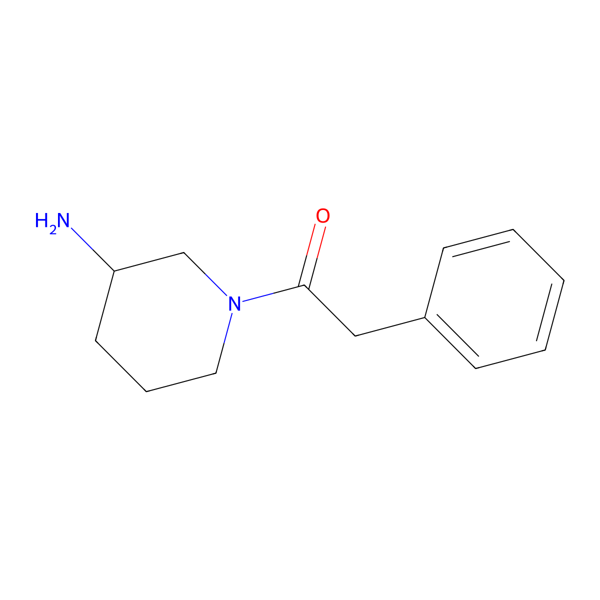 1-(3-Aminopiperidin-1-yl)-2-phenylethan-1-one molecular structure, CAS 1250494-11-1