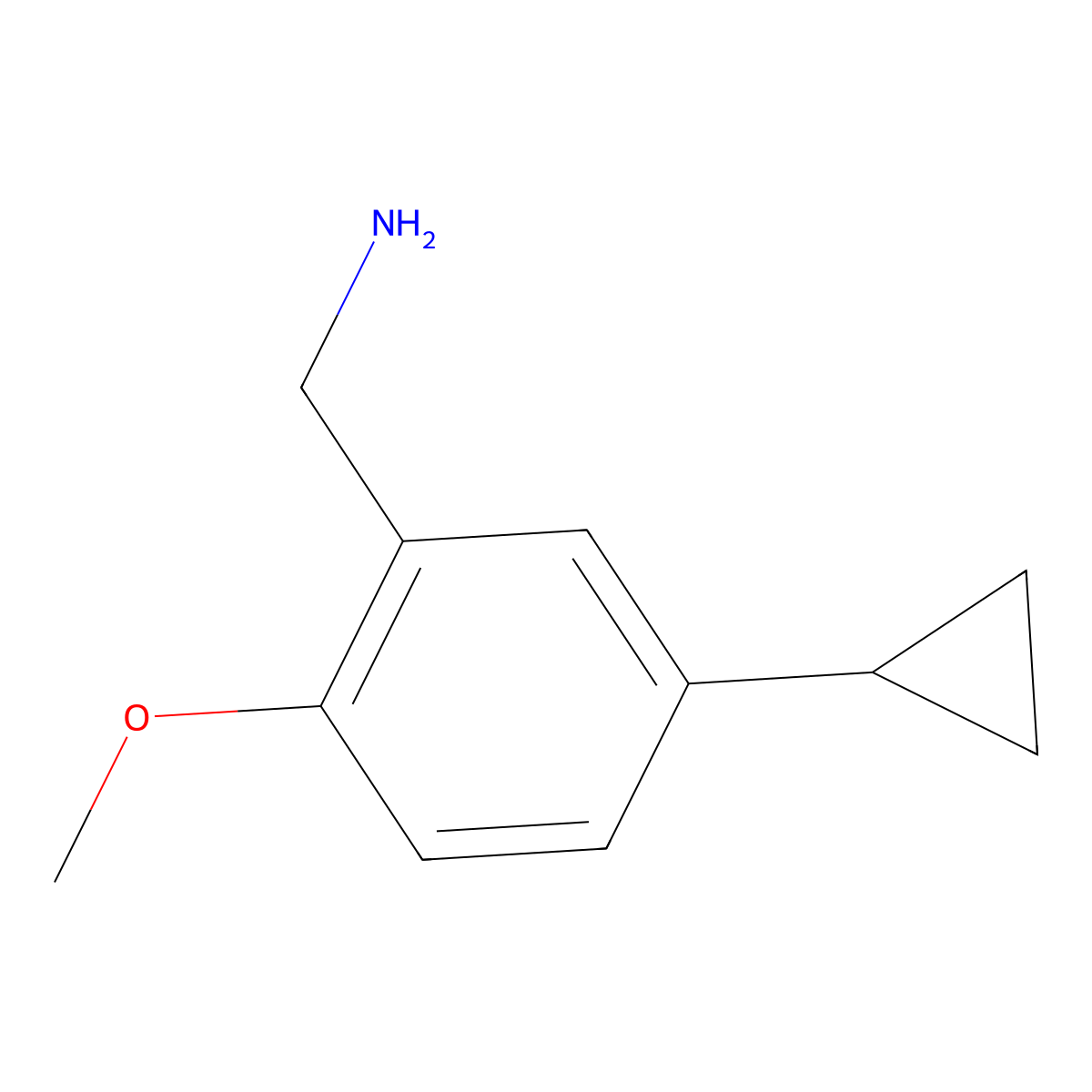 (5-Cyclopropyl-2-methoxyphenyl)methanamine molecular structure, CAS 1250495-80-7