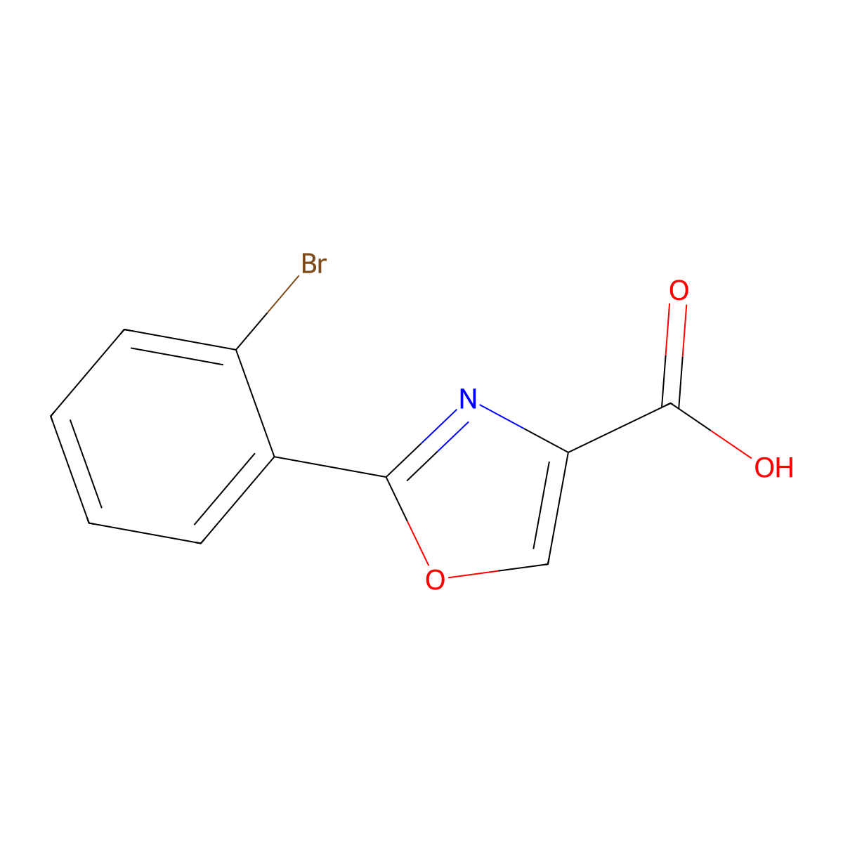 2-(2-Bromophenyl)-1,3-oxazole-4-carboxylic acid molecular structure, CAS 1250498-84-0
