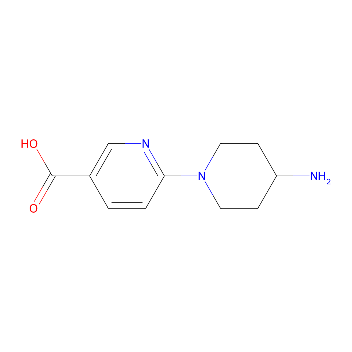 6-(4-Aminopiperidin-1-yl)pyridine-3-carboxylic acid molecular structure, CAS 1250498-90-8