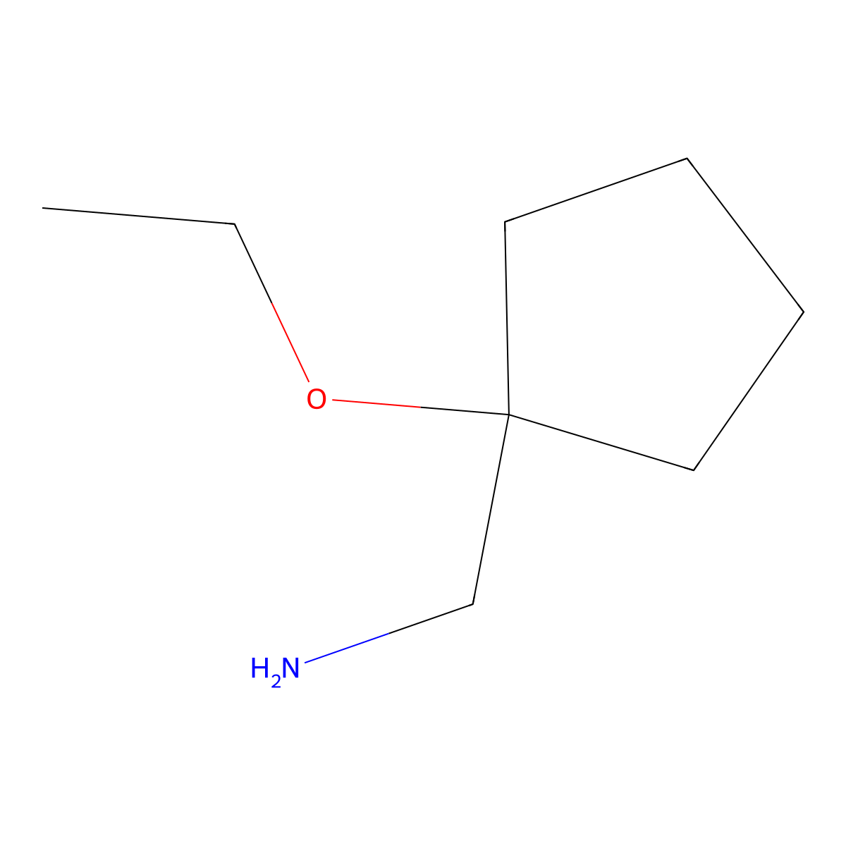 (1-Ethoxycyclopentyl)methanamine molecular structure, CAS 1250499-14-9