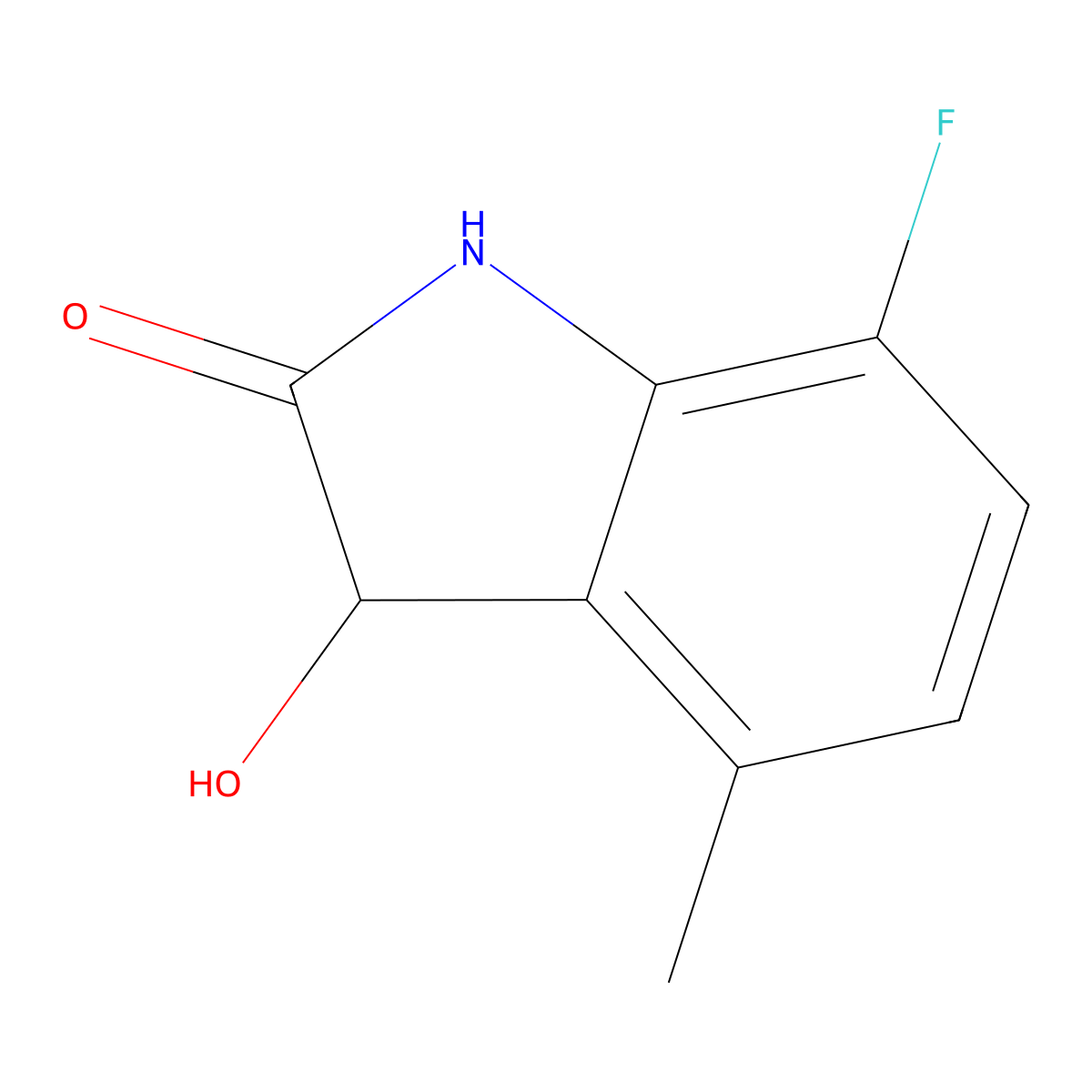 7-Fluoro-3-hydroxy-4-methyl-2,3-dihydro-1H-indol-2-one molecular structure, CAS 1250500-21-0