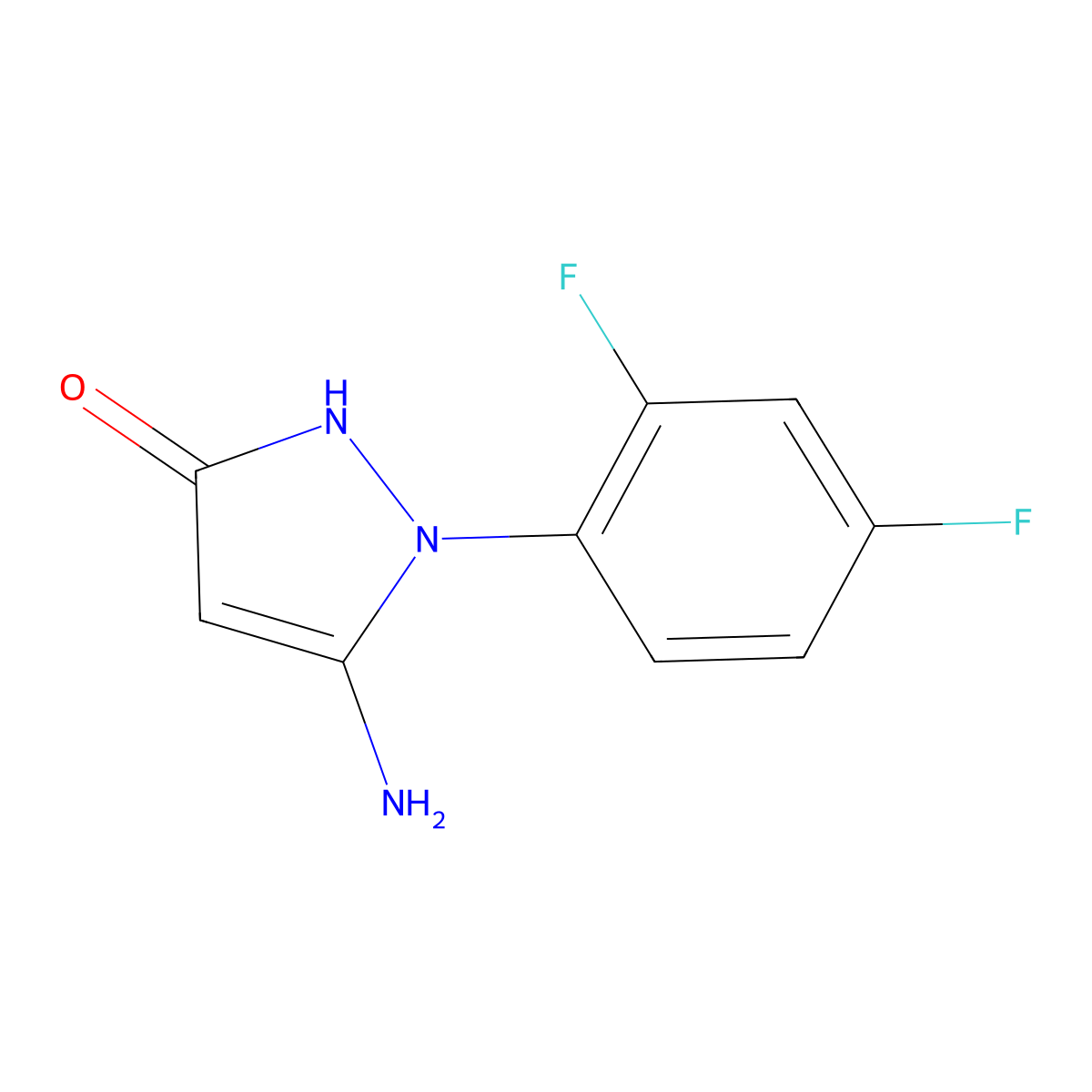 5-amino-1-(2,4-difluorophenyl)-1H-pyrazol-3-ol molecular structure, CAS 1250500-78-7