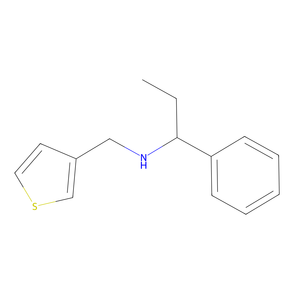 3-Thiophenemethanamine, N-(1-phenylpropyl)- molecular structure, CAS 1250501-37-1