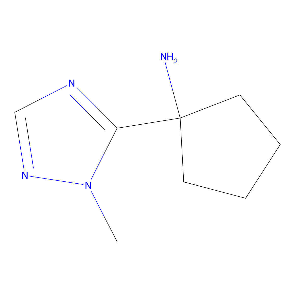 1-(1-Methyl-1h-1,2,4-triazol-5-yl)cyclopentan-1-amine molecular structure, CAS 1250502-20-5