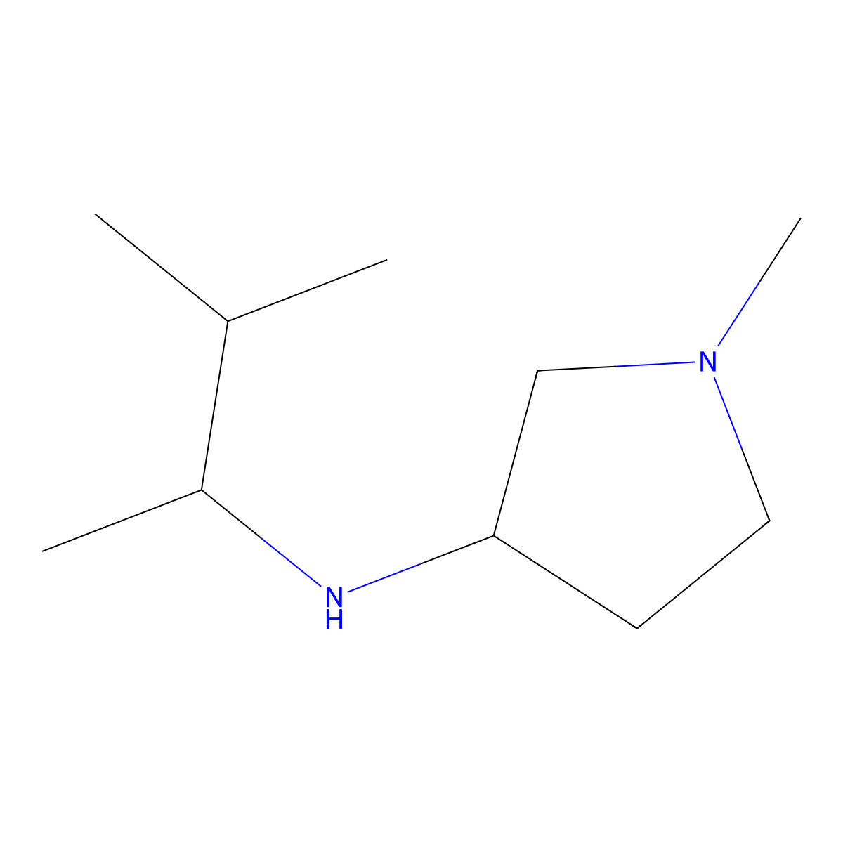 1-methyl-N-(3-methylbutan-2-yl)pyrrolidin-3-amine molecular structure, CAS 1250502-35-2
