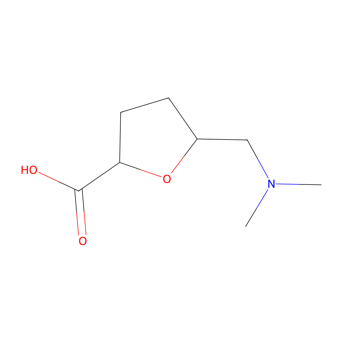 5-((Dimethylamino)methyl)tetrahydrofuran-2-carboxylic acid molecular structure, CAS 1250502-45-4