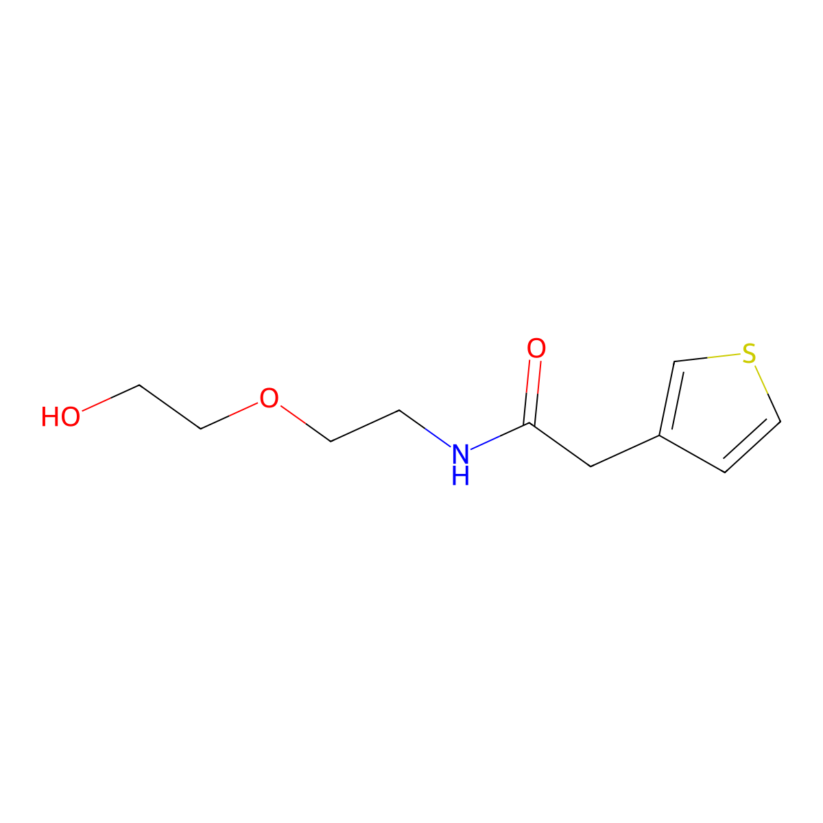 N-[2-(2-hydroxyethoxy)ethyl]-2-(thiophen-3-yl)acetamide molecular structure, CAS 1250503-83-3