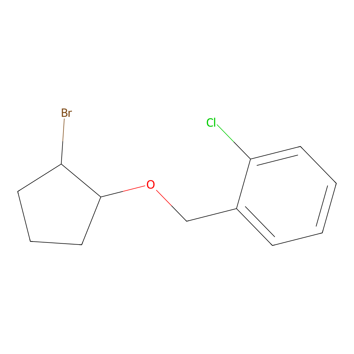 1-{[(2-Bromocyclopentyl)oxy]methyl}-2-chlorobenzene molecular structure, CAS 1250504-28-9