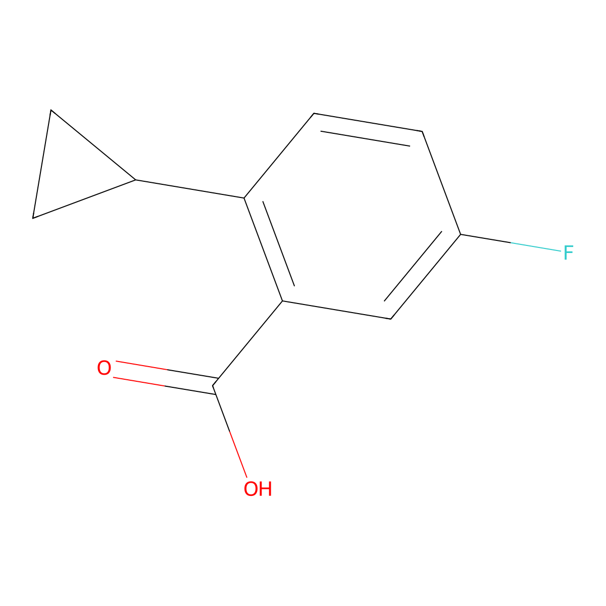2-Cyclopropyl-5-fluorobenzoic acid molecular structure, CAS 1250504-78-9