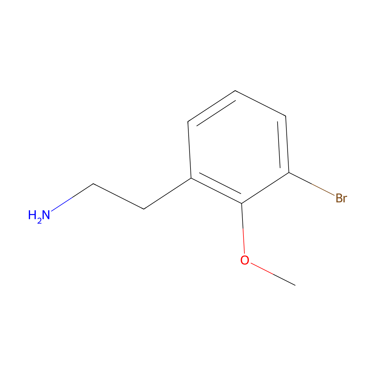 2-(3-Bromo-2-methoxyphenyl)ethan-1-amine molecular structure, CAS 1250506-10-5