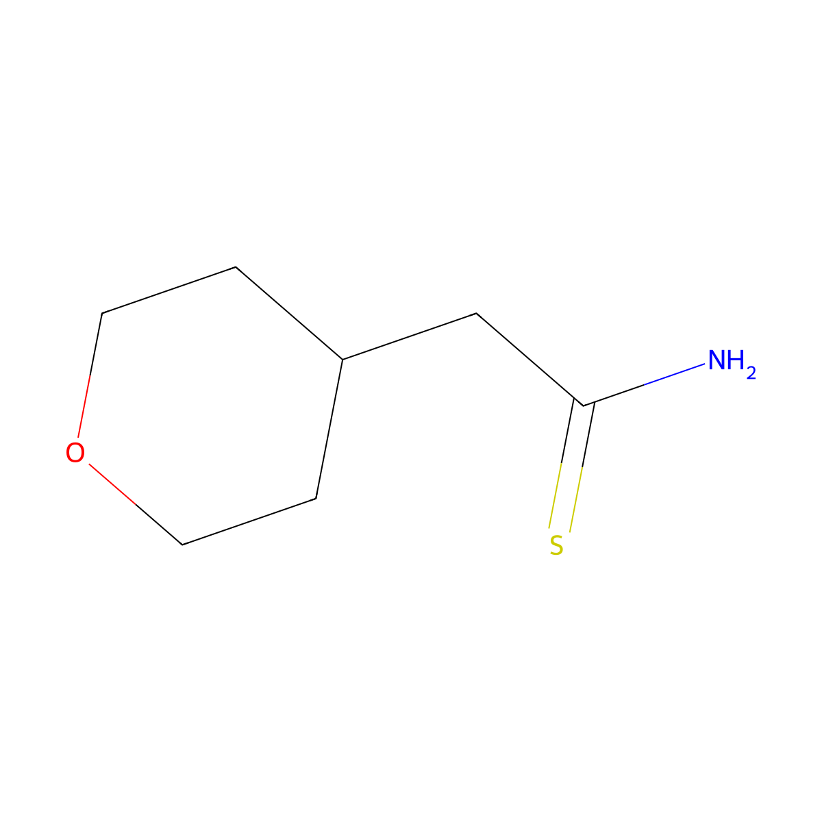 2-(Oxan-4-yl)ethanethioamide molecular structure, CAS 1250506-39-8