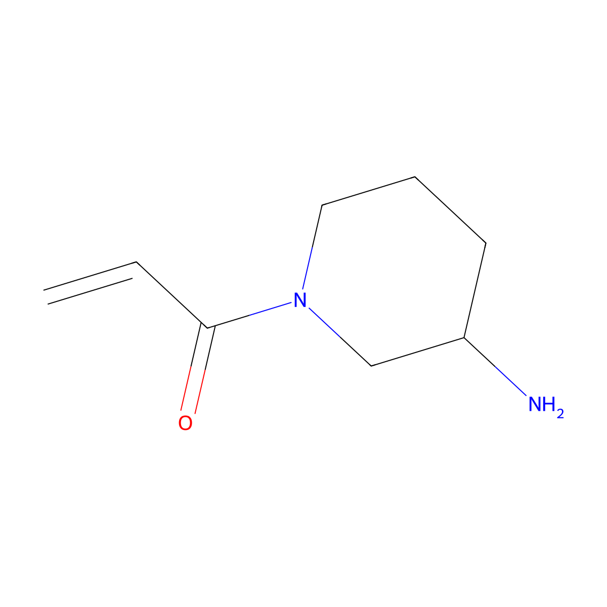 1-(3-Aminopiperidin-1-yl)prop-2-en-1-one molecular structure, CAS 1250506-63-8