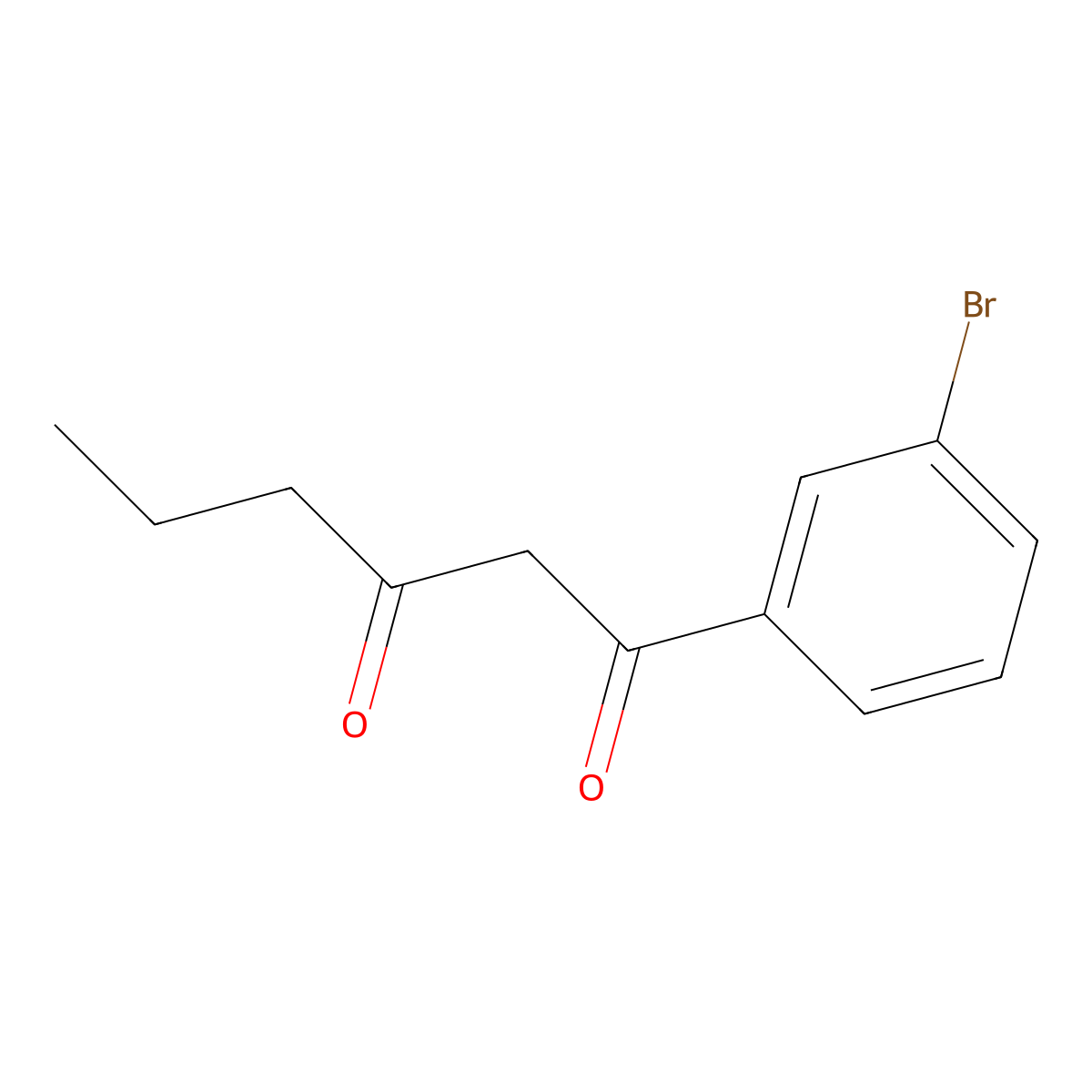 1-(3-Bromophenyl)hexane-1,3-dione molecular structure, CAS 1250507-47-1
