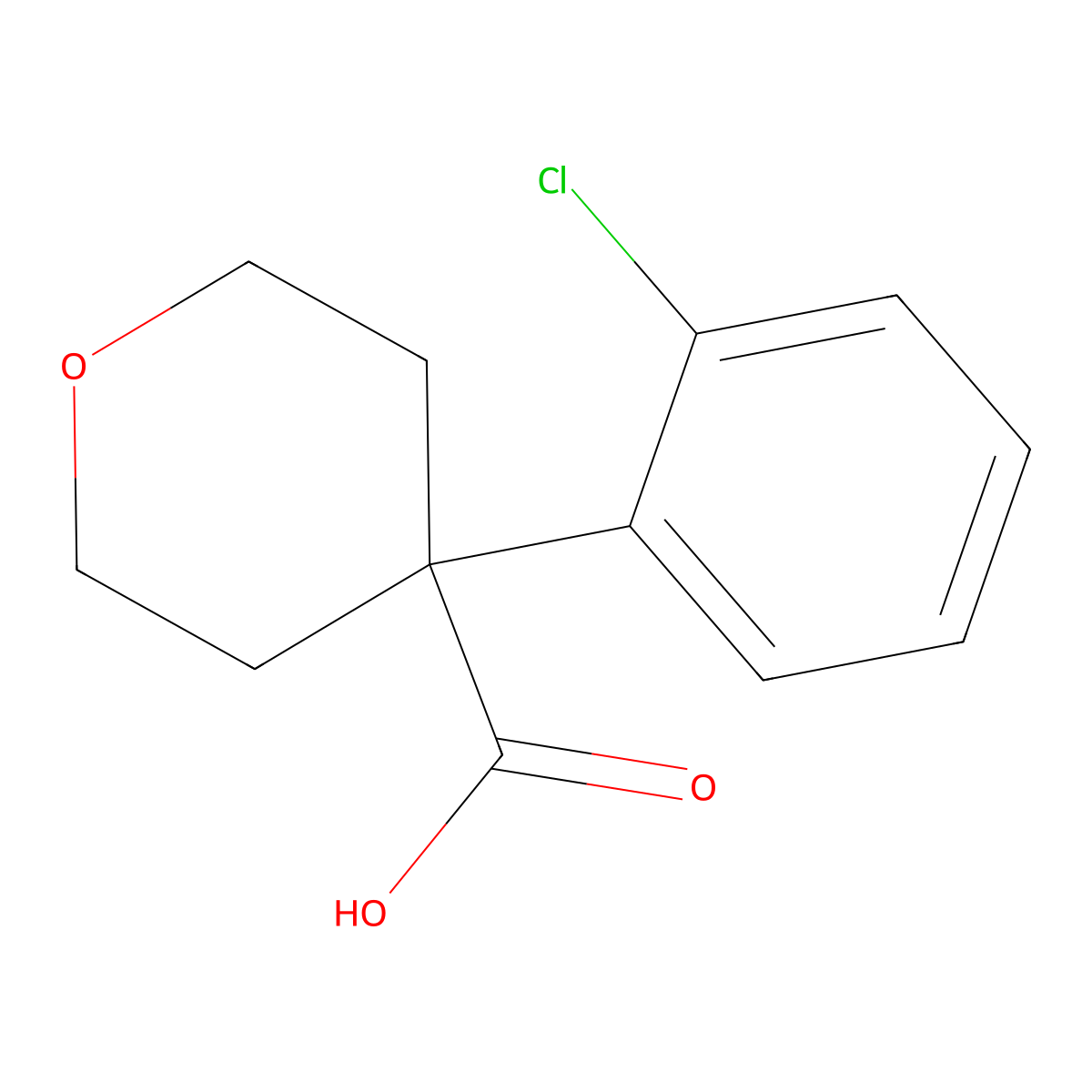 4-(2-Chlorophenyl)oxane-4-carboxylic acid molecular structure, CAS 1250507-53-9