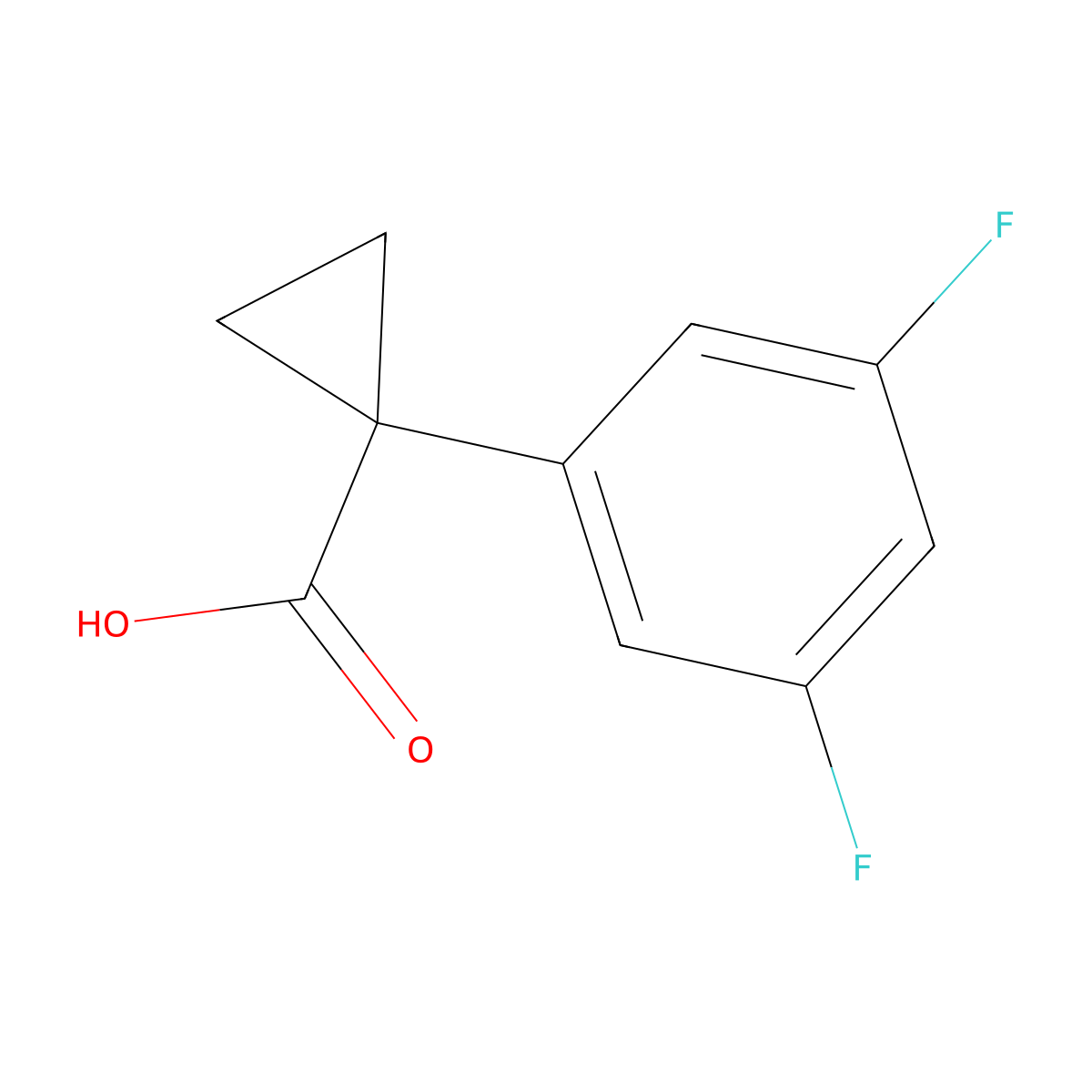 1-(3,5-Difluorophenyl)cyclopropanecarboxylic acid molecular structure, CAS 1250510-22-5