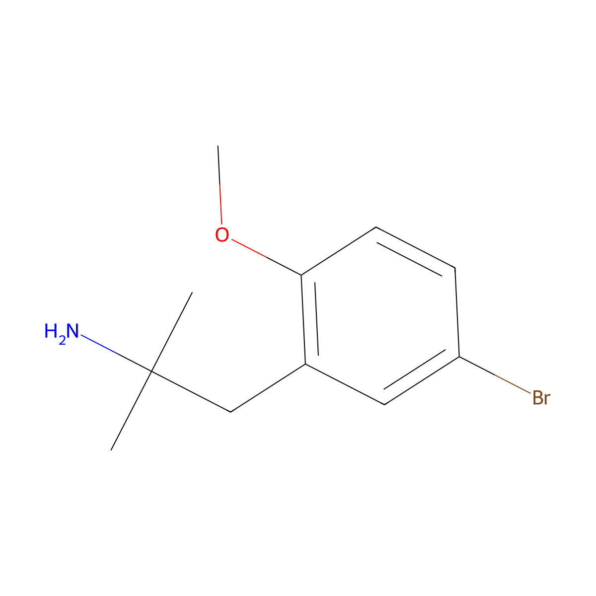 1-(5-Bromo-2-methoxyphenyl)-2-methylpropan-2-amine molecular structure, CAS 1250510-36-1