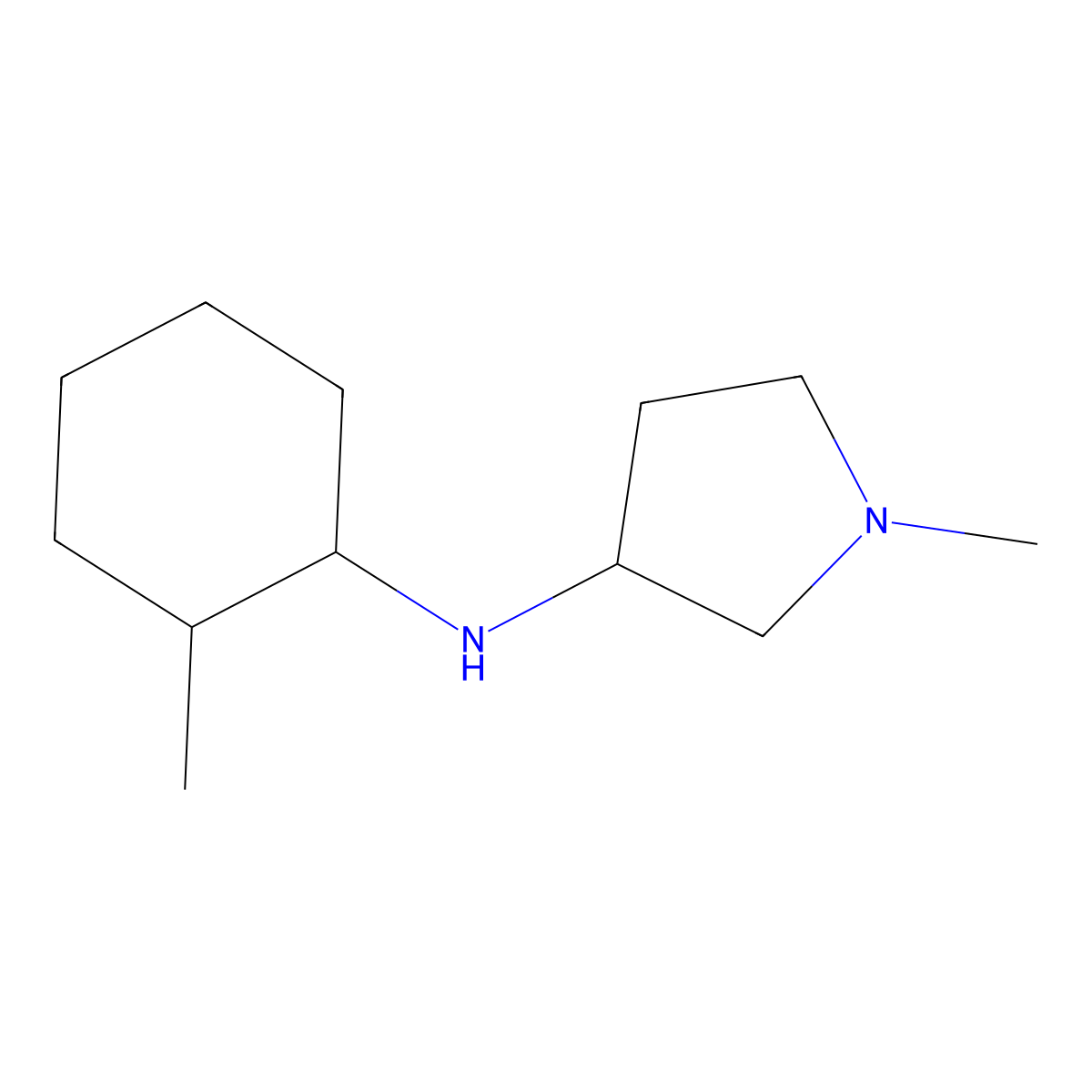 1-methyl-N-(2-methylcyclohexyl)pyrrolidin-3-amine molecular structure, CAS 1250510-65-6