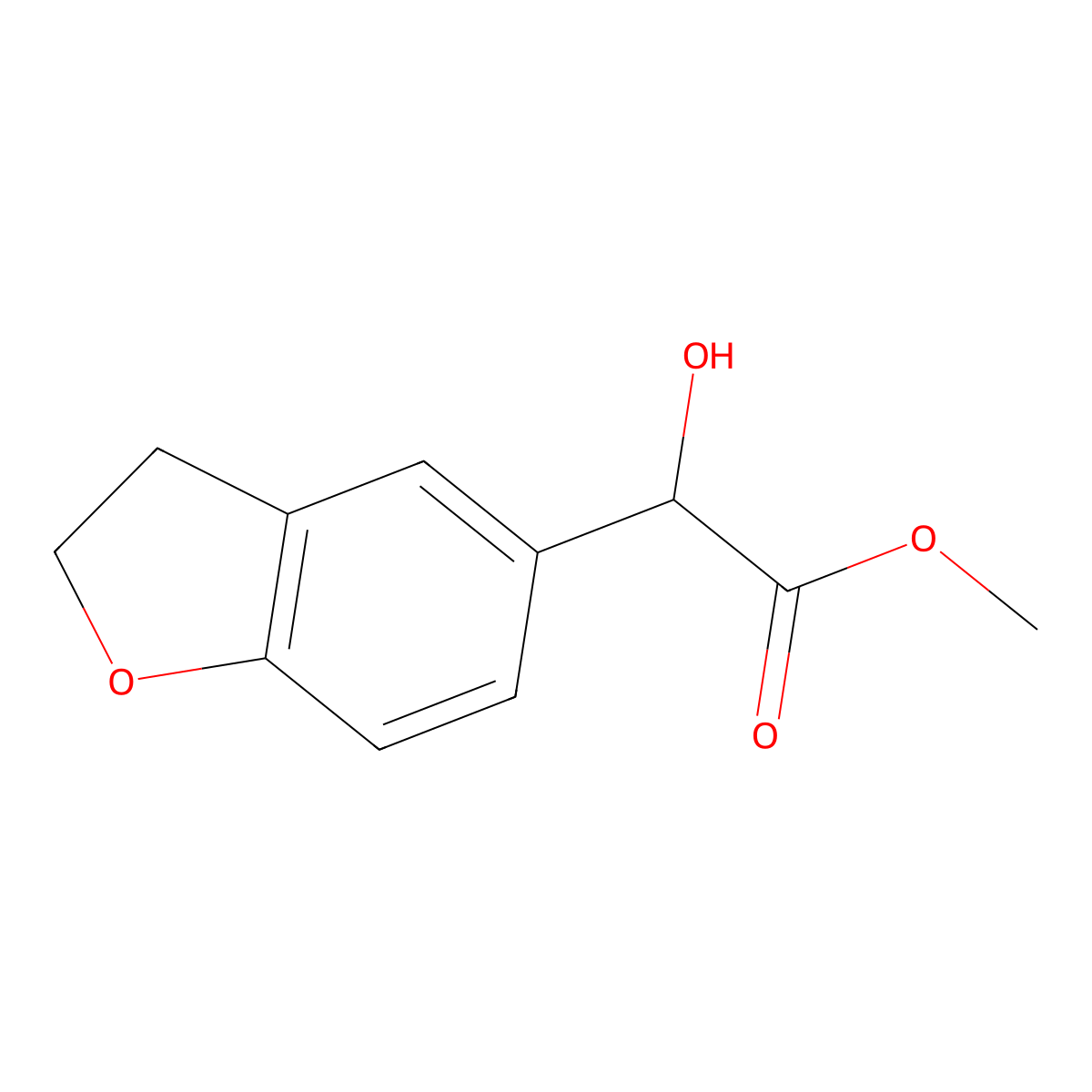 Methyl 2-(2,3-dihydrobenzofuran-5-yl)-2-hydroxyacetate molecular structure, CAS 1250511-15-9