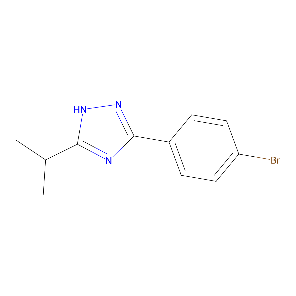 3-(4-bromophenyl)-5-(propan-2-yl)-1H-1,2,4-triazole molecular structure, CAS 1250511-16-0