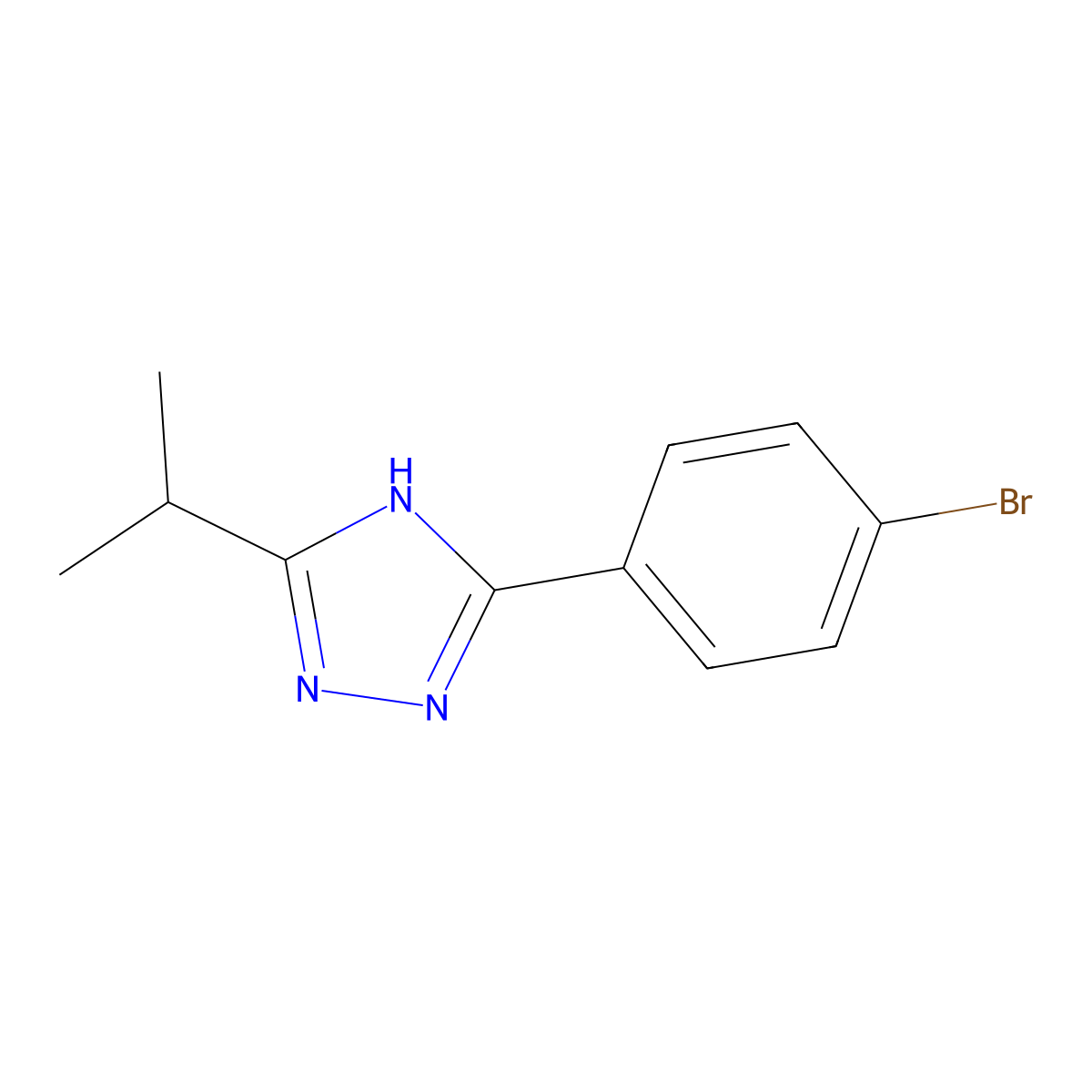 3-(4-bromophenyl)-5-(propan-2-yl)-1H-1,2,4-triazole molecular structure, CAS 1250511-16-0