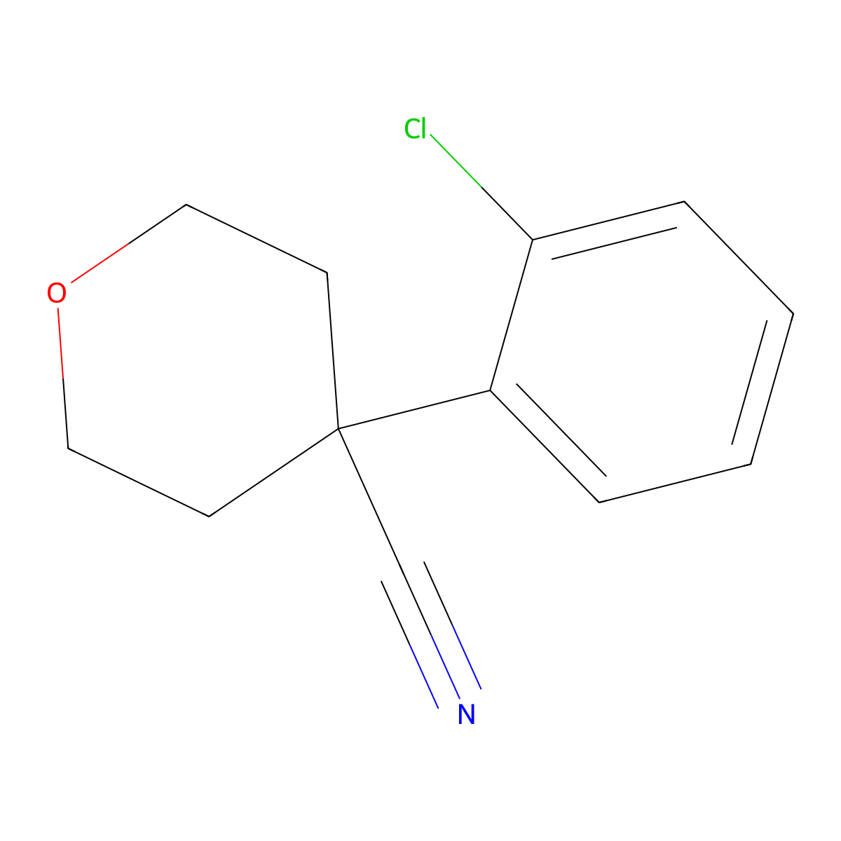 4-(2-Chlorophenyl)tetrahydro-2H-pyran-4-carbonitrile molecular structure, CAS 1250512-48-1