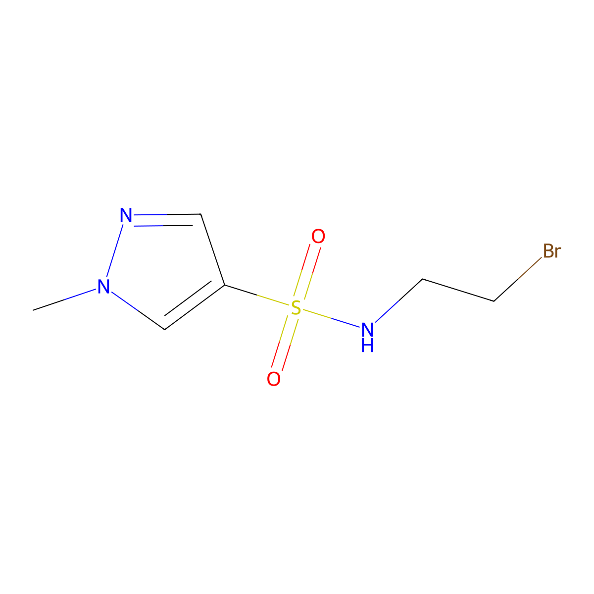 N-(2-bromoethyl)-1-methyl-1H-pyrazole-4-sulfonamide molecular structure, CAS 1250513-08-6