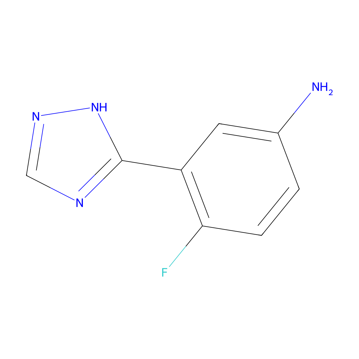 4-fluoro-3-(1H-1,2,4-triazol-3-yl)aniline molecular structure, CAS 1250515-32-2