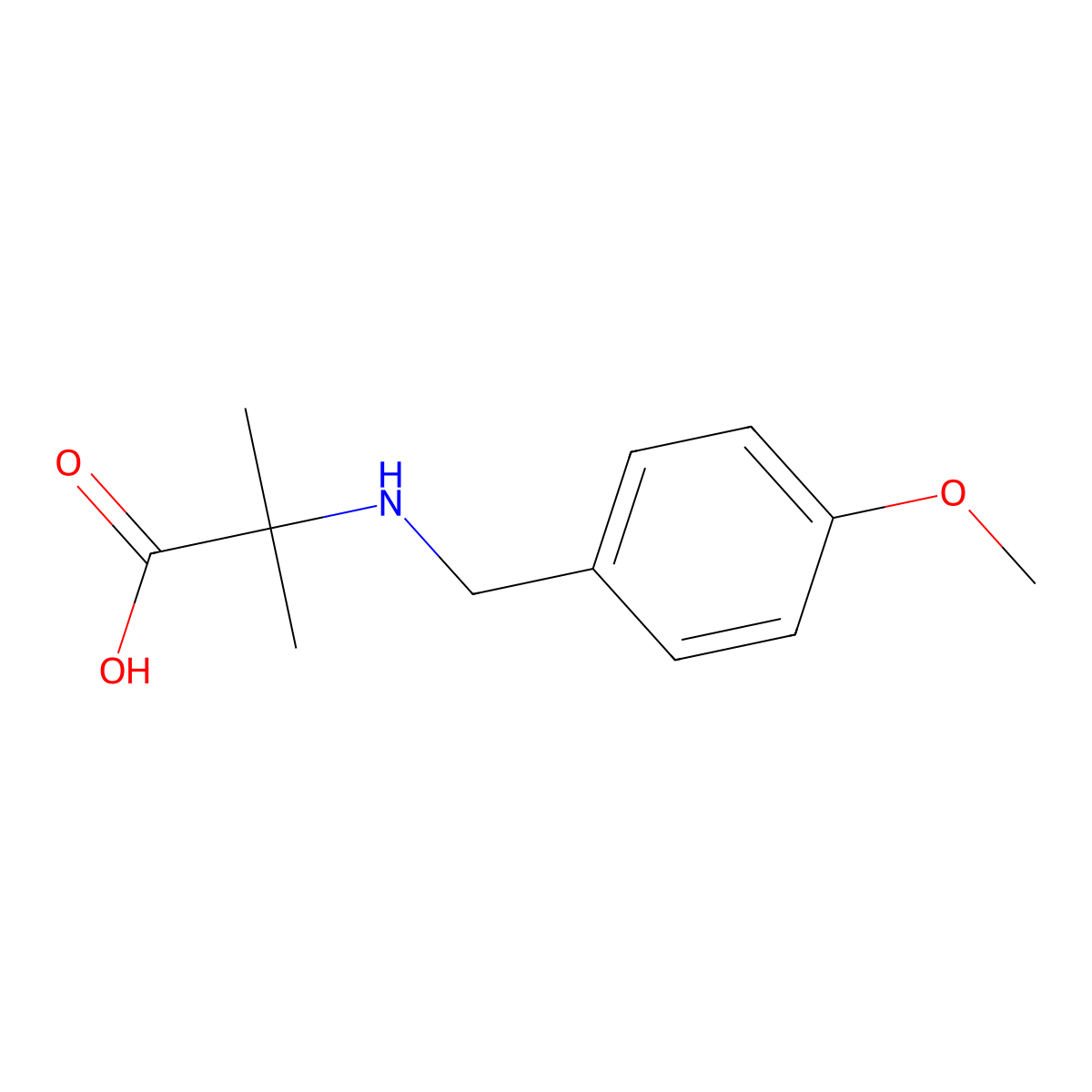 2-[(4-Methoxyphenyl)methylamino]-2-methylpropanoic acid molecular structure, CAS 1250515-48-0