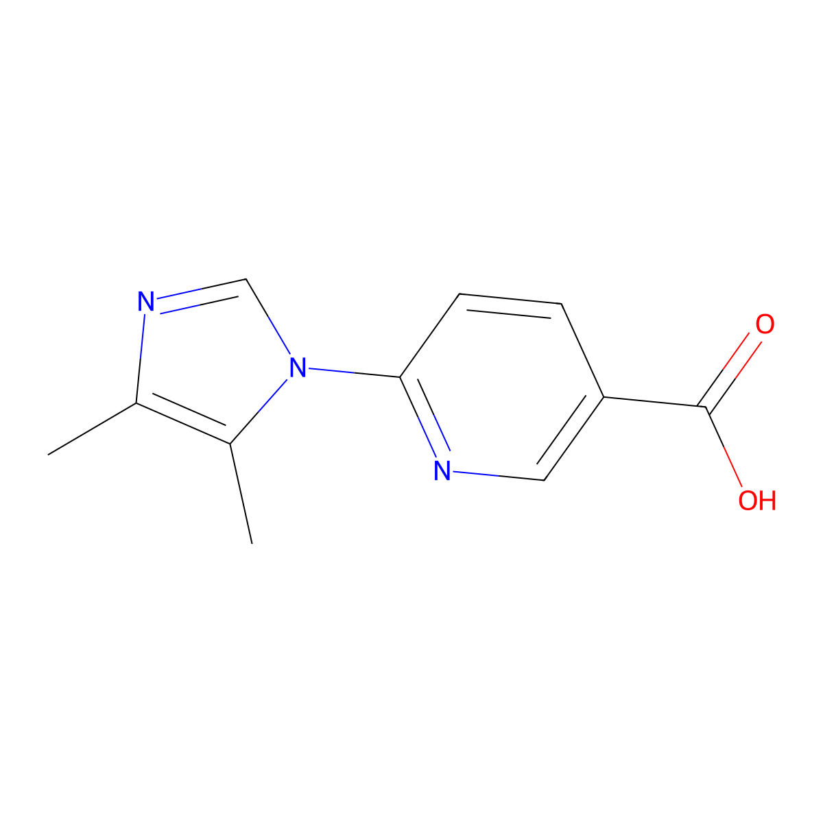 6-(4,5-Dimethyl-1h-imidazol-1-yl)nicotinic acid molecular structure, CAS 1250517-16-8