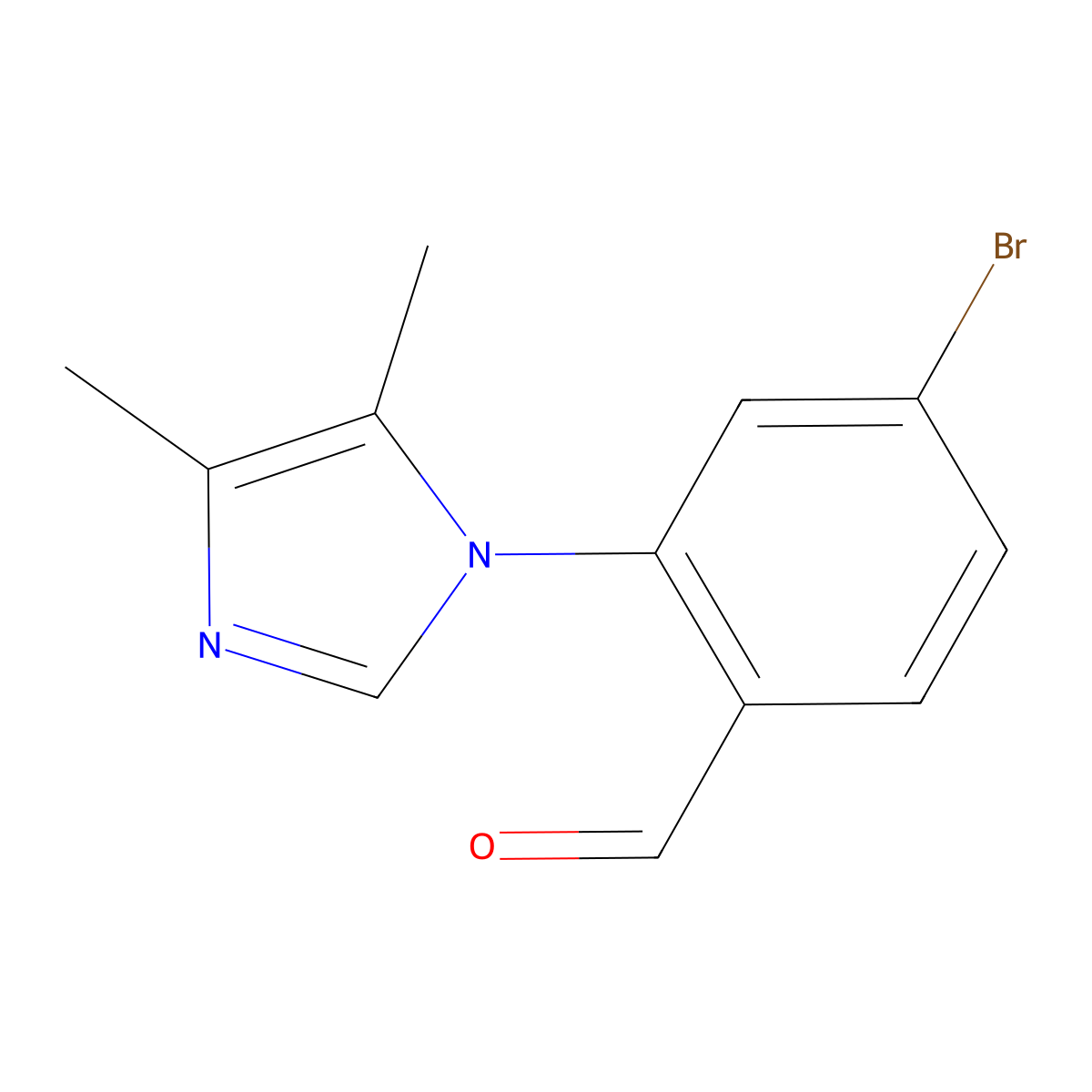 4-bromo-2-(4,5-dimethyl-1H-imidazol-1-yl)benzaldehyde molecular structure, CAS 1250517-54-4