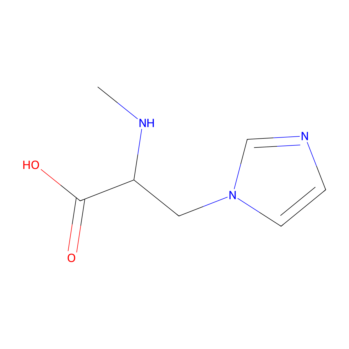 3-(1h-Imidazol-1-yl)-2-(methylamino)propanoic acid molecular structure, CAS 1250520-68-3
