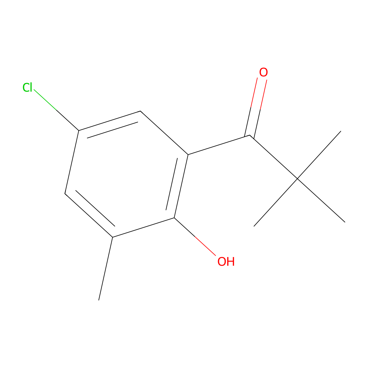 1-(5-Chloro-2-hydroxy-3-methylphenyl)-2,2-dimethylpropan-1-one molecular structure, CAS 1250520-84-3