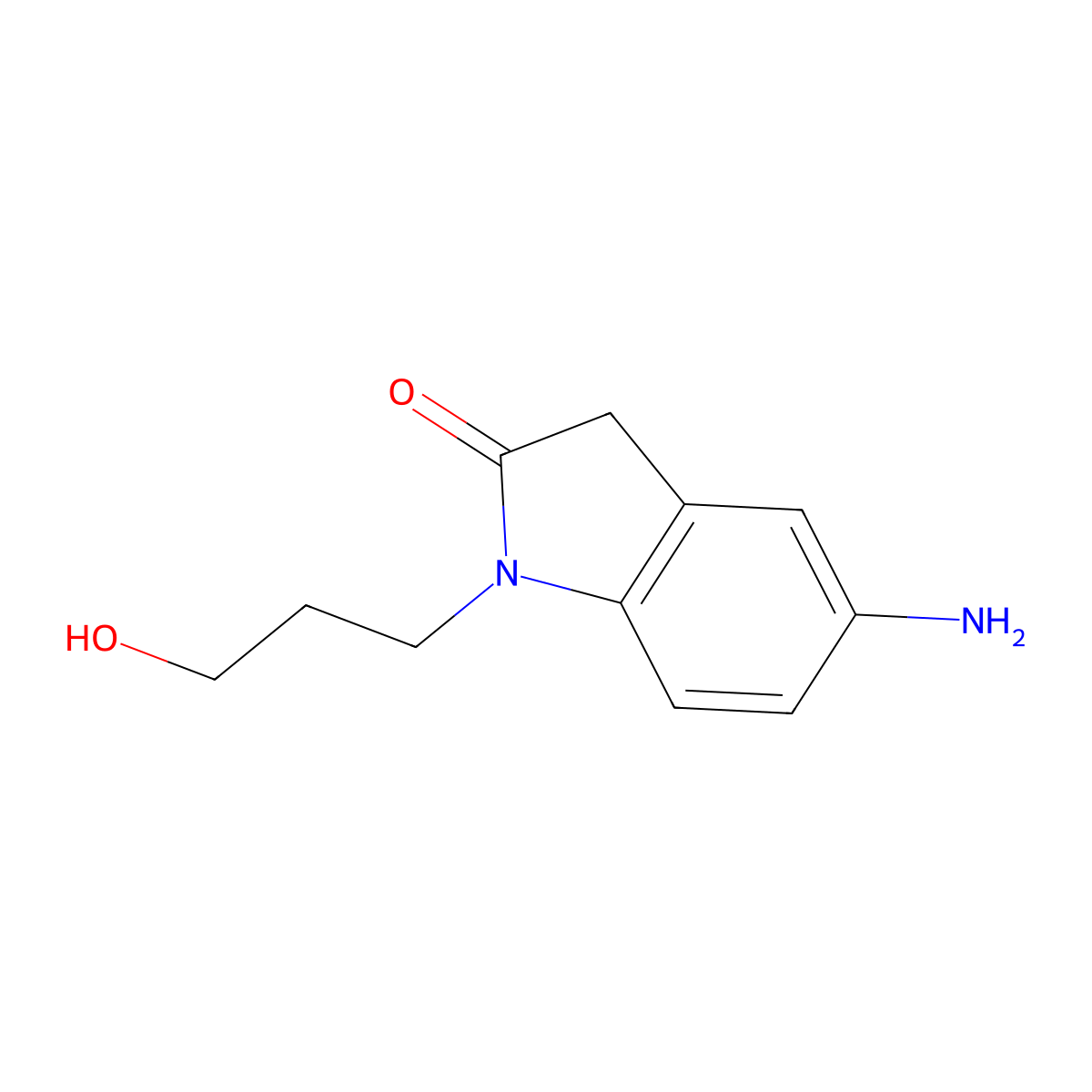 5-Amino-1-(3-hydroxypropyl)indolin-2-one molecular structure, CAS 1250521-01-7