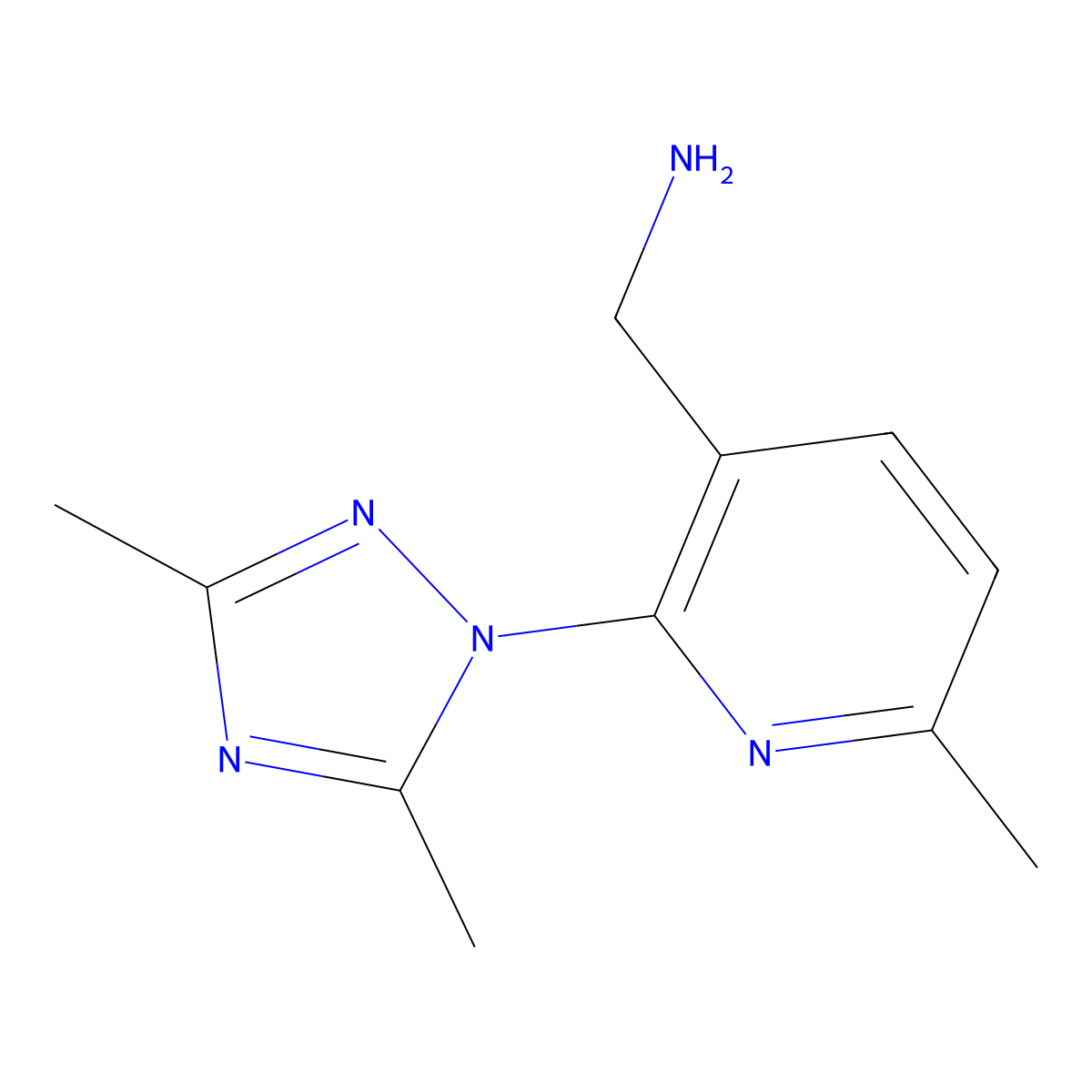 1-[2-(3,5-dimethyl-1H-1,2,4-triazol-1-yl)-6-methylpyridin-3-yl]methanamine molecular structure, CAS 1250521-05-1