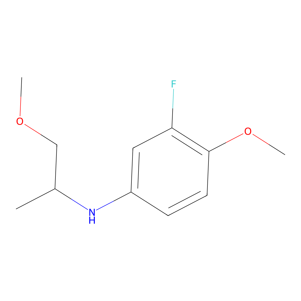 3-fluoro-4-methoxy-N-(1-methoxypropan-2-yl)aniline molecular structure, CAS 1250521-69-7