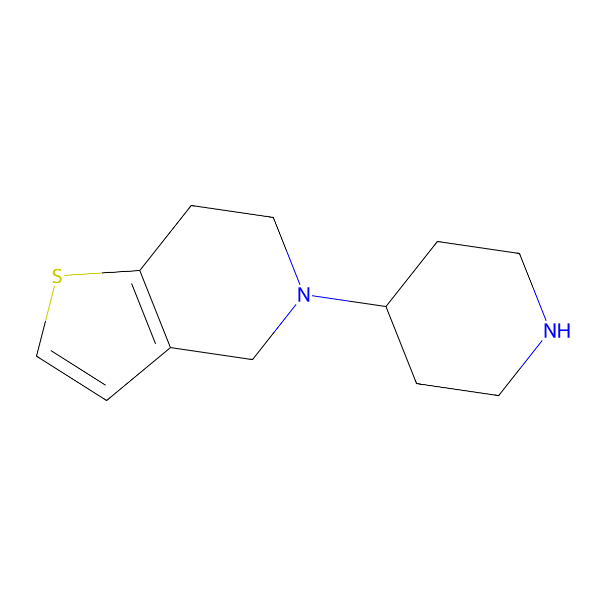4-{4H,5H,6H,7H-thieno[3,2-c]pyridin-5-yl}piperidine molecular structure, CAS 1250524-10-7