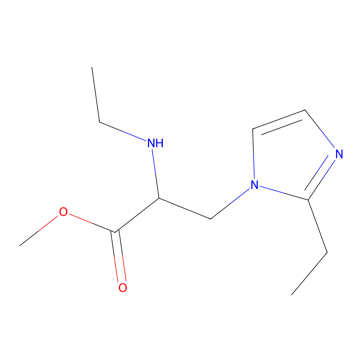 Methyl 3-(2-ethyl-1h-imidazol-1-yl)-2-(ethylamino)propanoate molecular structure, CAS 1250524-11-8