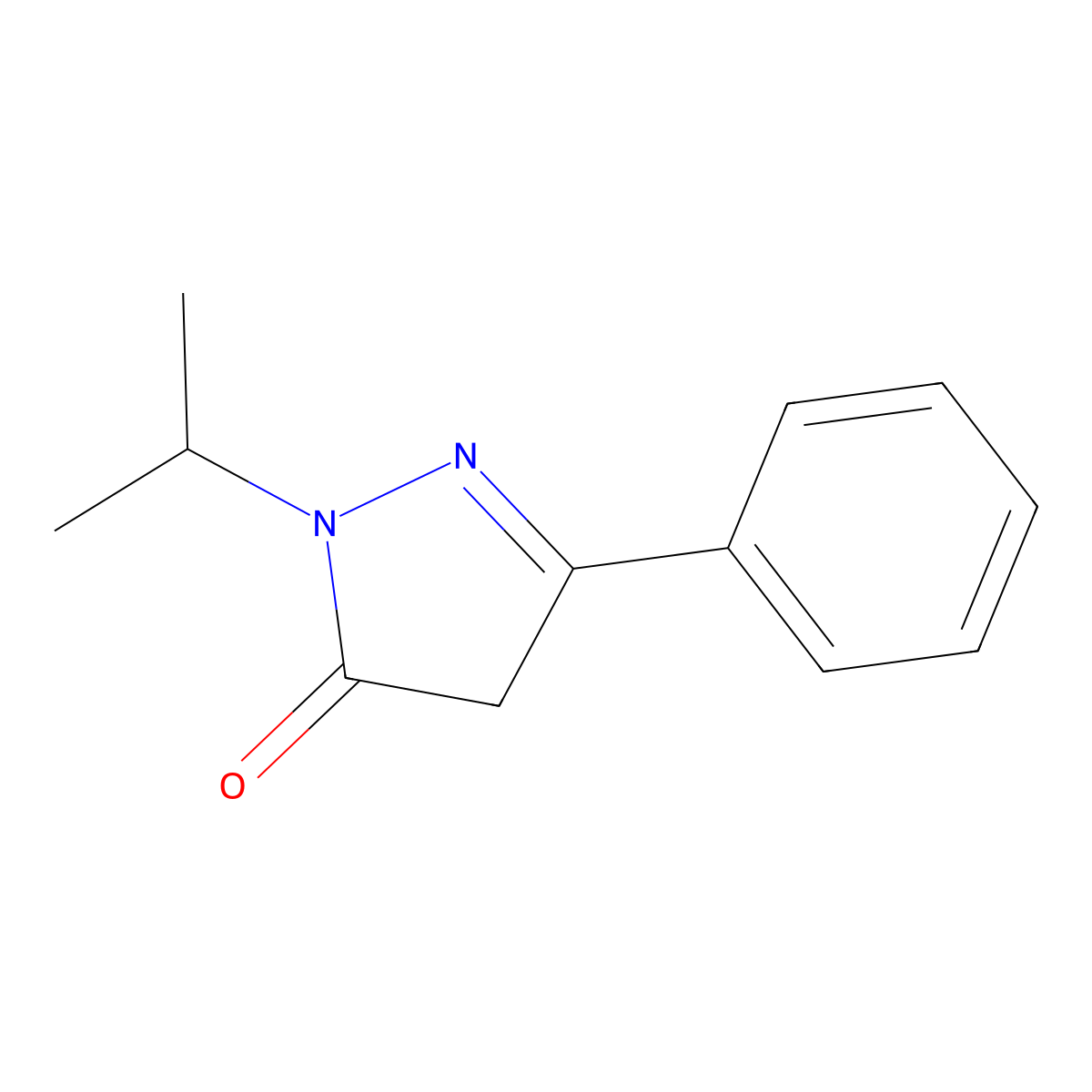 3-phenyl-1-(propan-2-yl)-4,5-dihydro-1H-pyrazol-5-one molecular structure, CAS 1250525-78-0