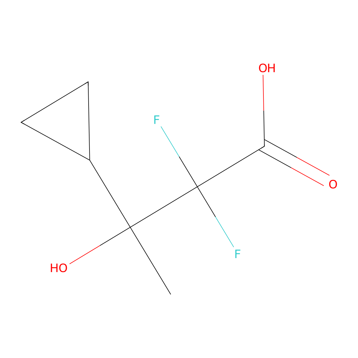 3-Cyclopropyl-2,2-difluoro-3-hydroxybutanoic acid molecular structure, CAS 1250527-80-0