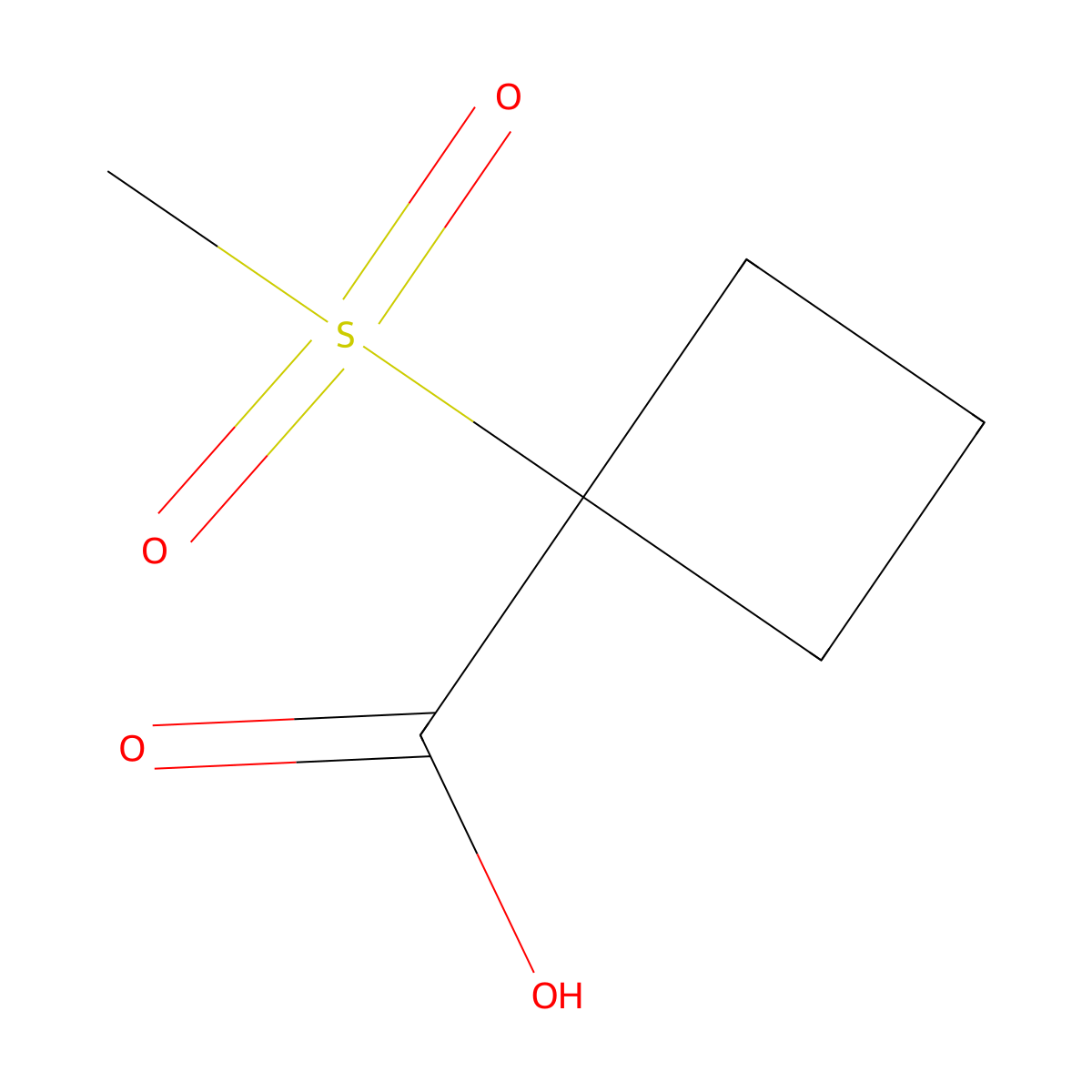 1-Methanesulfonylcyclobutane-1-carboxylic acid molecular structure, CAS 1250528-75-6
