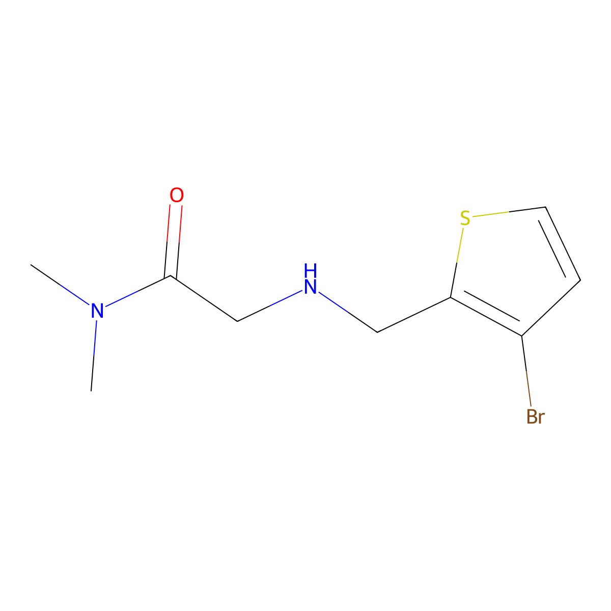2-(((3-Bromothiophen-2-yl)methyl)amino)-N,N-dimethylacetamide molecular structure, CAS 1250529-88-4
