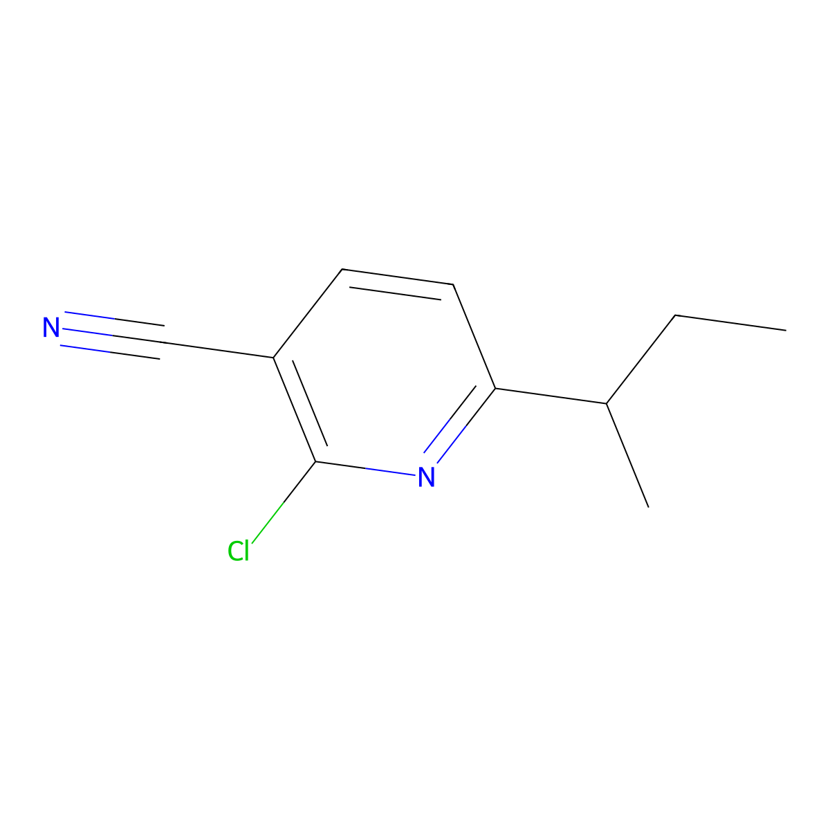 6-(Butan-2-yl)-2-chloropyridine-3-carbonitrile molecular structure, CAS 1250529-94-2