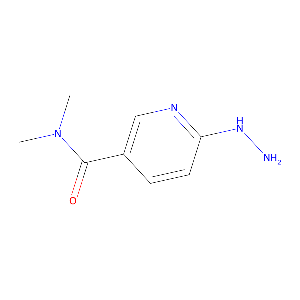 6-hydrazinyl-N,N-dimethylpyridine-3-carboxamide molecular structure, CAS 1250530-19-8