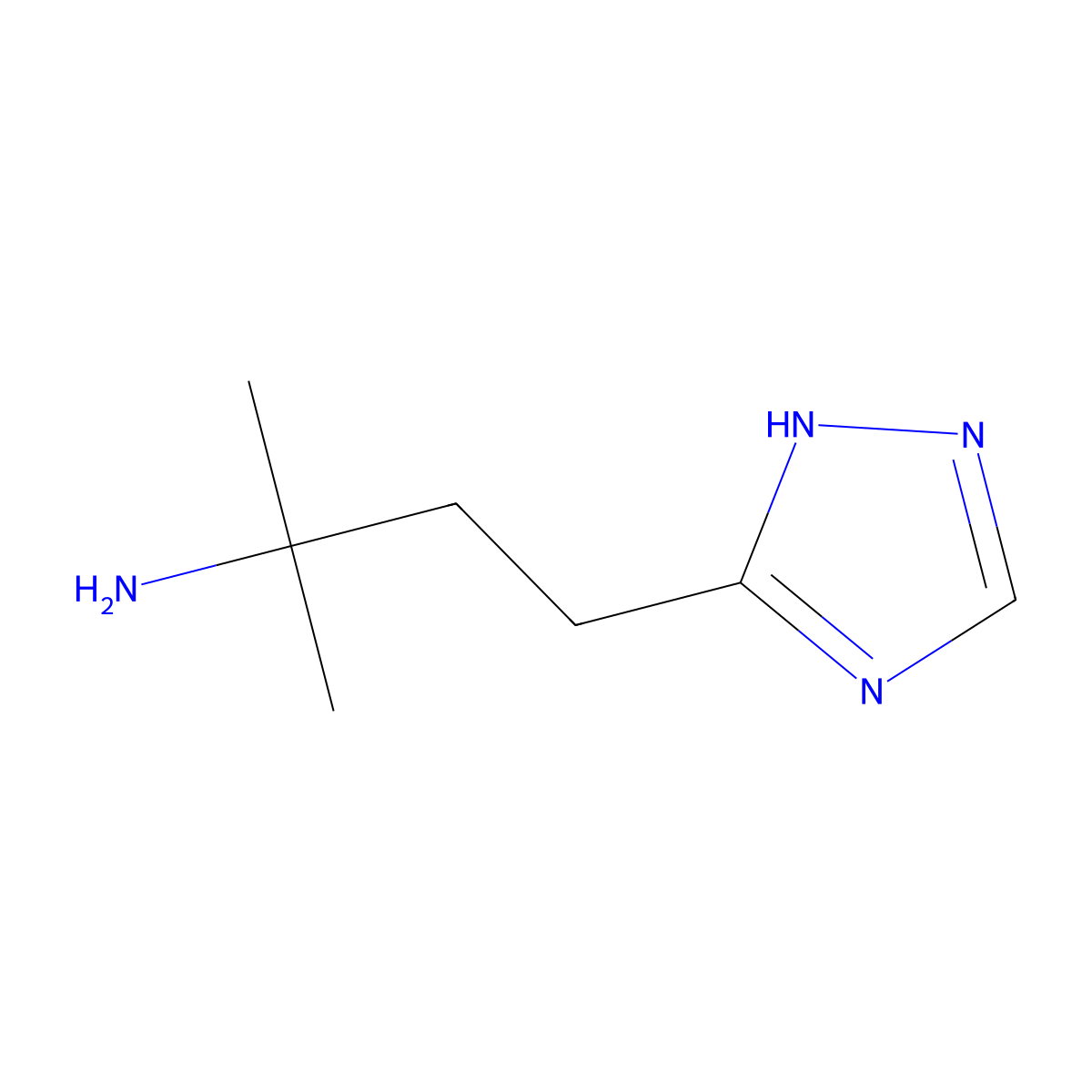 2-methyl-4-(1H-1,2,4-triazol-3-yl)butan-2-amine molecular structure, CAS 1250530-73-4