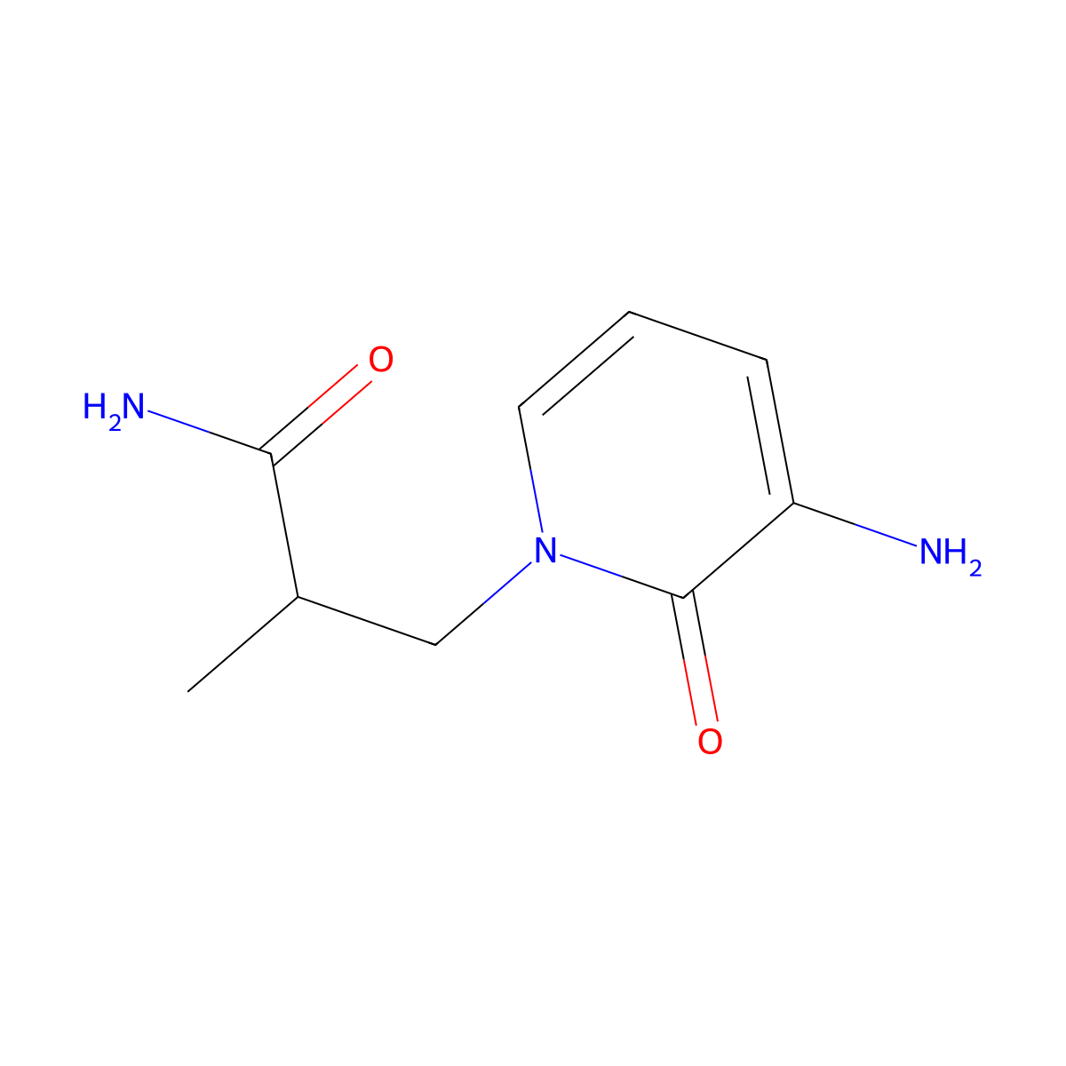 3-(3-Amino-2-oxo-1,2-dihydropyridin-1-yl)-2-methylpropanamide molecular structure, CAS 1250530-92-7